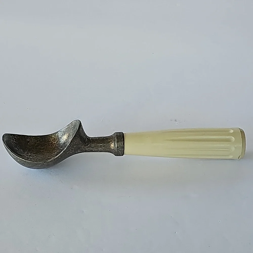 Vintage EKCO Ice Cream Scoop Fluted Cream Handle Metal Head Retro Kitchen Tool‎
